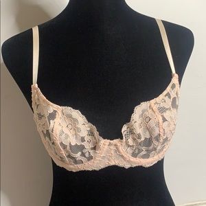 Pink lace bra